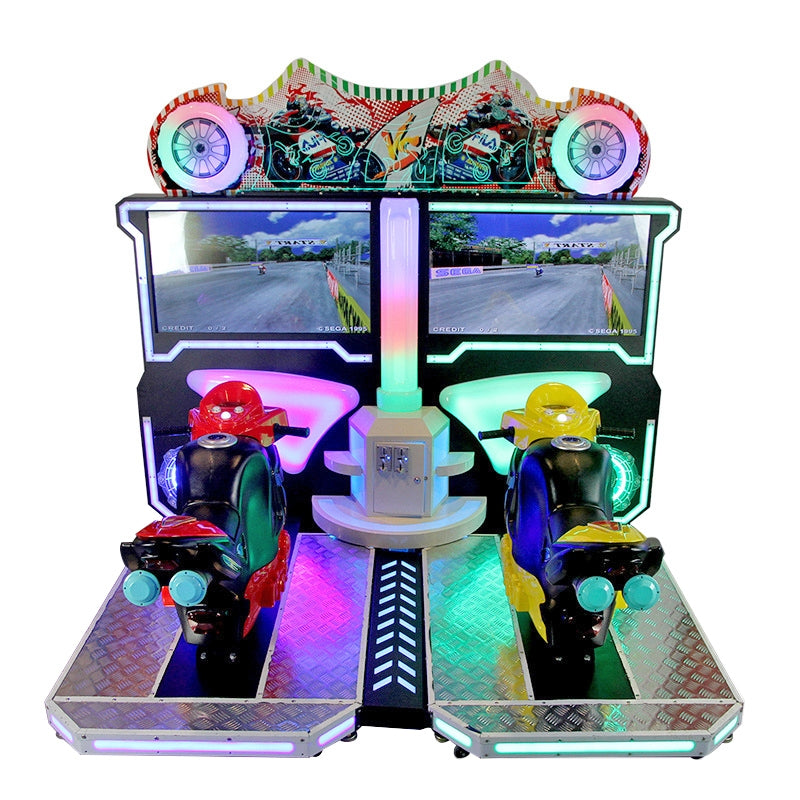 Dual-Player Motorcycle Racing Arcade Machine – Coin Operated | Full-Size Moto Simulator