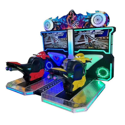 Dual-Player Motorcycle Racing Arcade Machine – Coin Operated | Full-Size Moto Simulator