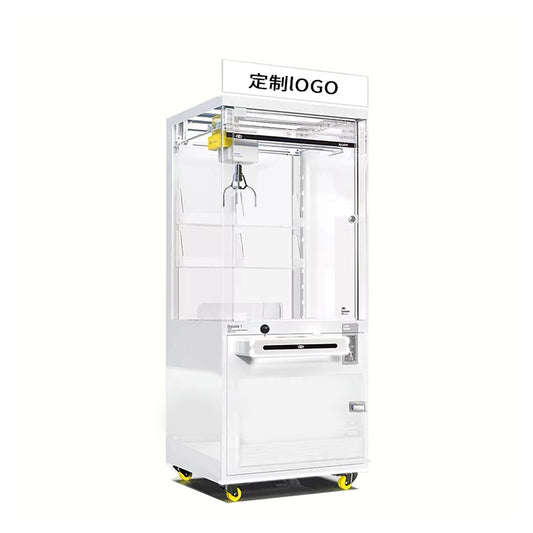 Fully Customizable Pure White Claw Machine – Cash & Card Compatible Prize Crane