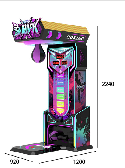 Commercial Boxing Punch Machine – LED Arcade Strength Tester