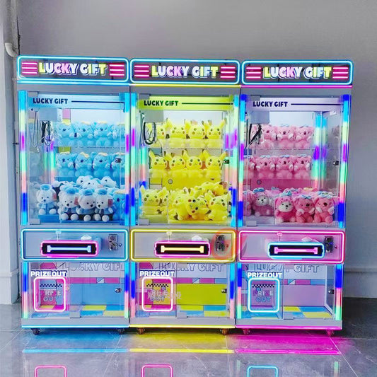 Commercial LED Claw Machine – Coin, Dollar Bill & Card Compatible | Lucky Gift Prize Crane