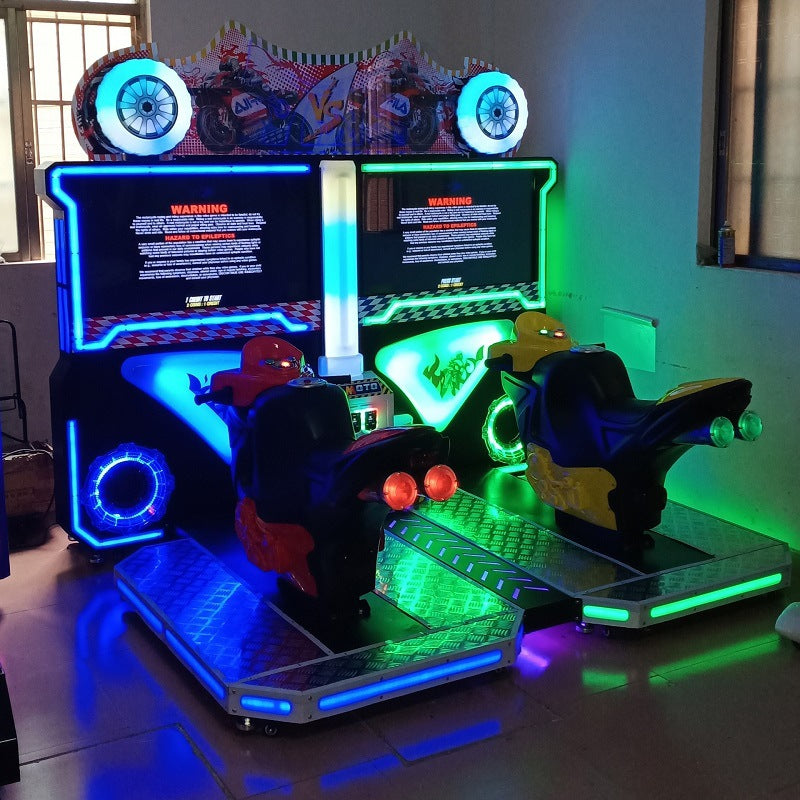 Dual-Player Motorcycle Racing Arcade Machine – Coin Operated | Full-Size Moto Simulator