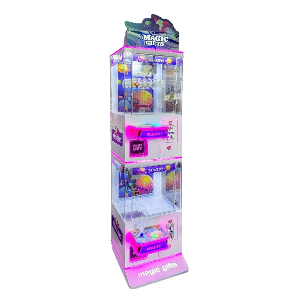 MAGIC GIFTS 2-Tier Combo Machine – Drop Game & Mini Claw Machine