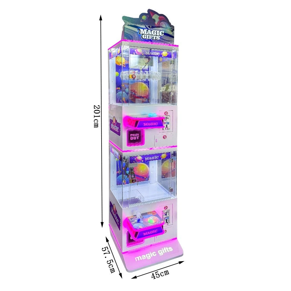MAGIC GIFTS 2-Tier Combo Machine – Drop Game & Mini Claw Machine