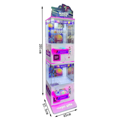 MAGIC GIFTS 2-Tier Combo Machine – Drop Game & Mini Claw Machine