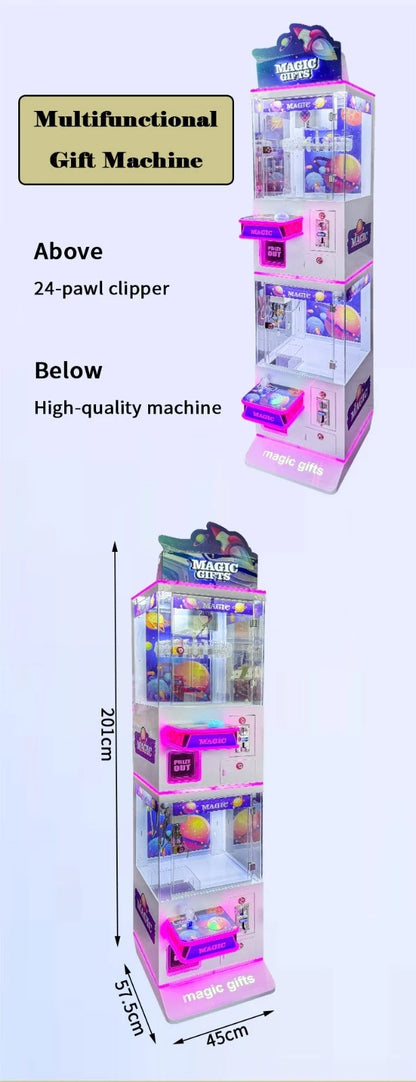MAGIC GIFTS 2-Tier Combo Machine – Drop Game & Mini Claw Machine