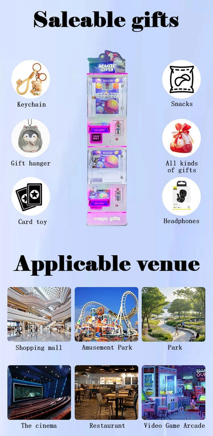 MAGIC GIFTS 2-Tier Combo Machine – Drop Game & Mini Claw Machine