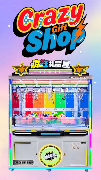 CRAZY GIFTS 5-Claw Arcade Machine – Synchronized Multi-Claw Prize Game