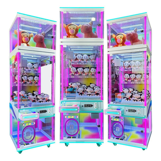 RAINBOW PRIZE CUBE Claw Machine – LED Arcade Crane Game