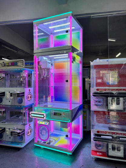 RAINBOW PRIZE CUBE Claw Machine – LED Arcade Crane Game